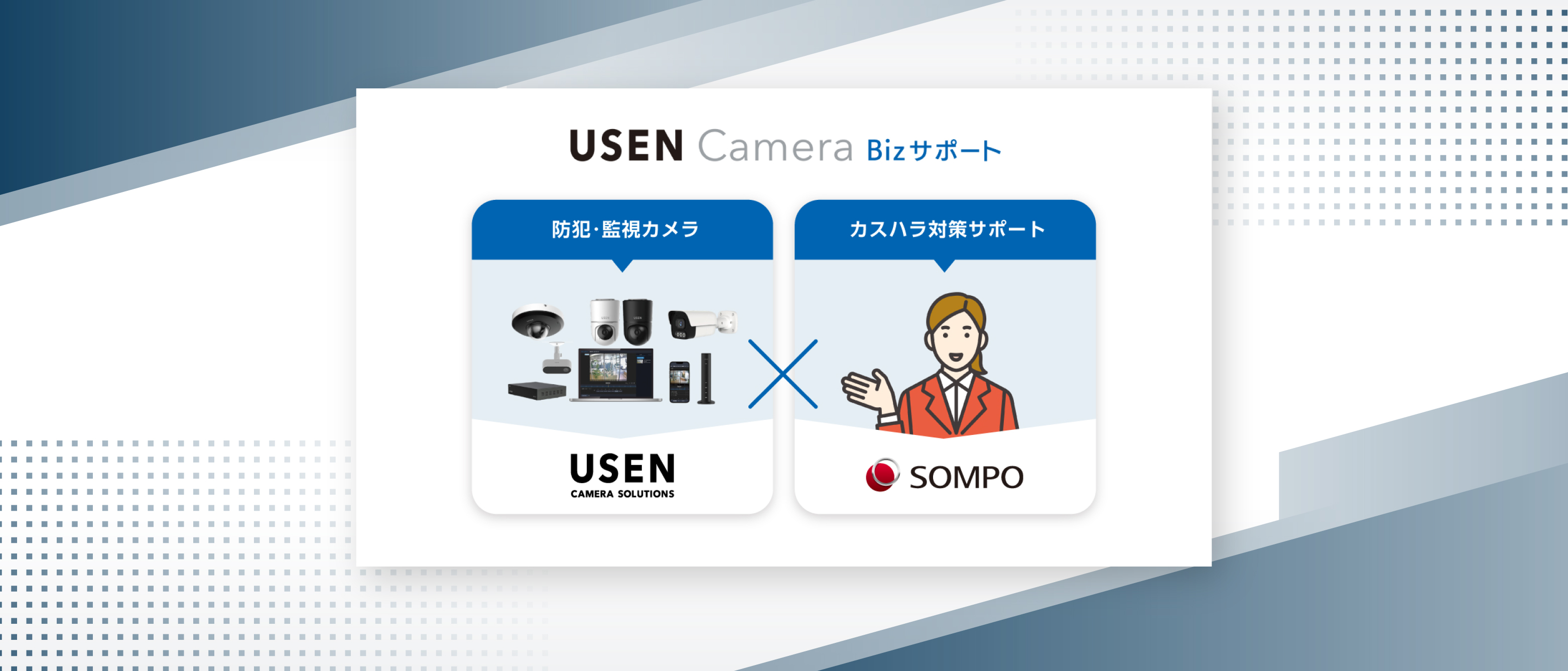 カスハラ対策を万全に！防犯・監視カメラ×専門的なサポートで安心「USEN Camera Biz サポート」提供開始